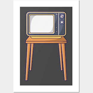 Retro TV on the Table Posters and Art